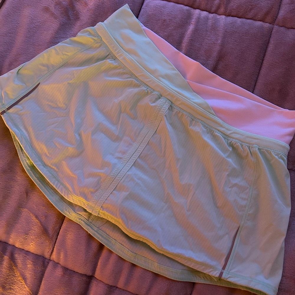 Mint Green Tennis Skirt With Shorts Underneath